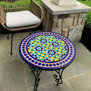 Handmade Moroccan Mosaic Table – Vintage Mediterranean Style – Customizable Bistro & Patio Design