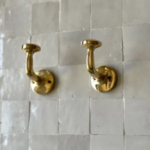 Solid Brass Wall Hook – Unlacquered Finish, Perfect for Bathroom or Entryway