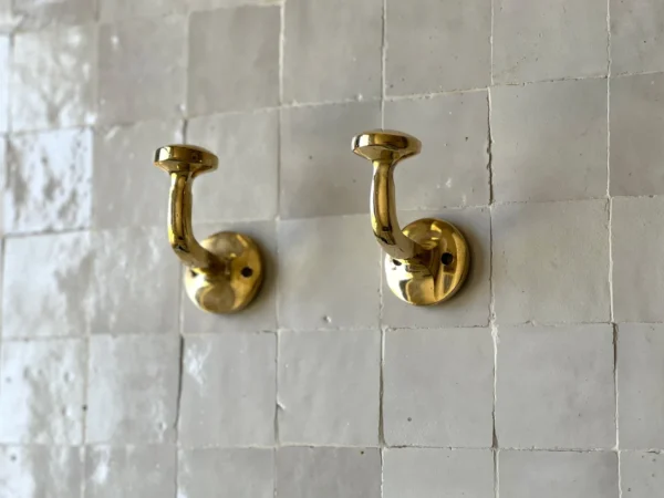 Solid Brass Wall Hook – Unlacquered Finish, Perfect for Bathroom or Entryway
