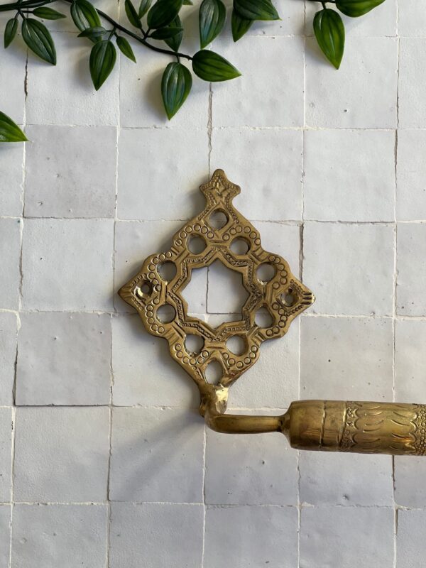 Handmade Unlacquered Brass Towel Bar – Wall-Mounted Moroccan Bathroom Towel Holder - Image 8