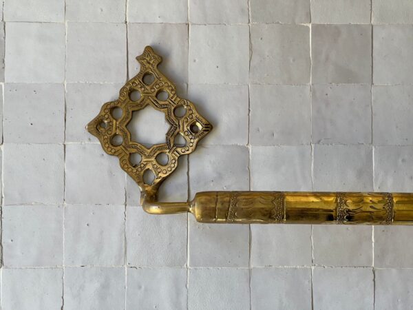 Handmade Unlacquered Brass Towel Bar – Wall-Mounted Moroccan Bathroom Towel Holder - Image 3