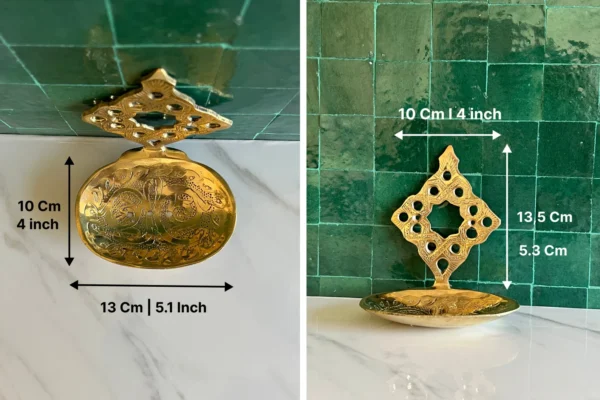 NEJMA | Antique Brass Wall-Mounted Soap Dish – Handmade Bathroom Décor - Image 2