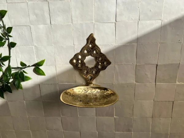 NEJMA | Antique Brass Wall-Mounted Soap Dish – Handmade Bathroom Décor - Image 5