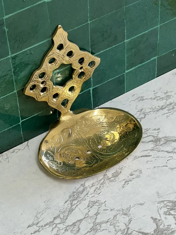 NEJMA | Antique Brass Wall-Mounted Soap Dish – Handmade Bathroom Décor - Image 4