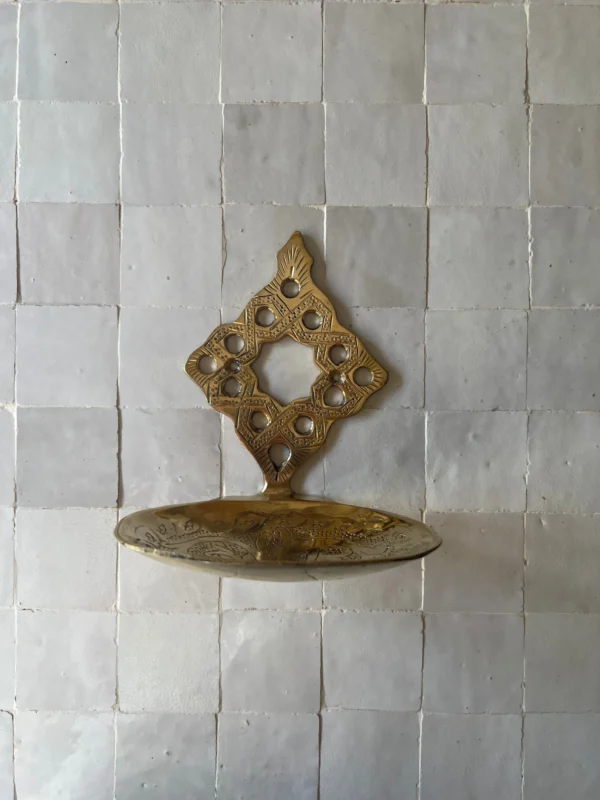 NEJMA | Antique Brass Wall-Mounted Soap Dish – Handmade Bathroom Décor - Image 3